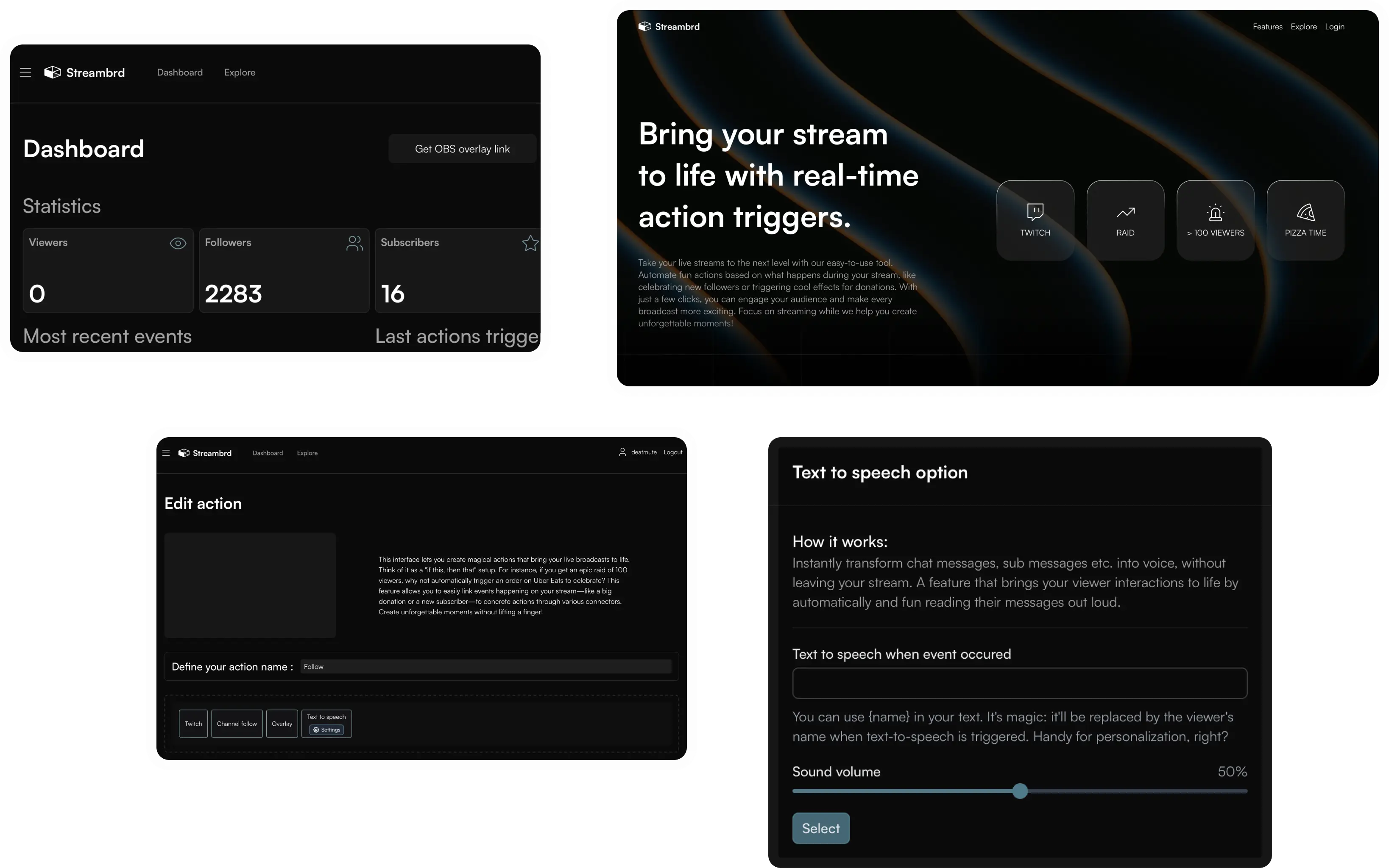 streambrd : a powerful actions launcher from events for streamers
